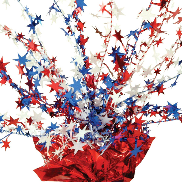 Red, White & Blue Stars Cascade Table Decoration - 38cm