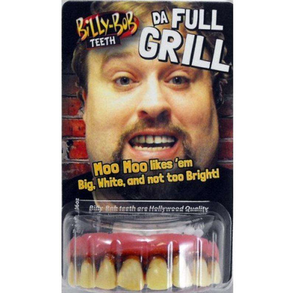 Billy Bob Full Grill Funny Fake Teeth With Fixer