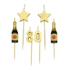 80th Birthday Candles Champagne & Stars