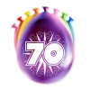8 x 70th Birthday Colourful Deluxe Party Balloons - 30cm