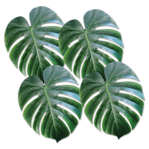 4 x Tropical Palm Leaves Fabric Decorations - 33cm