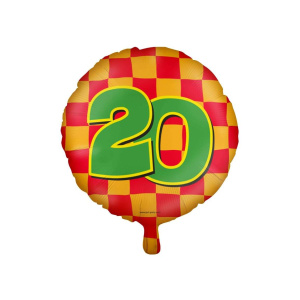 20th Birthday Colourful Patterns Foil Balloon - 46cm