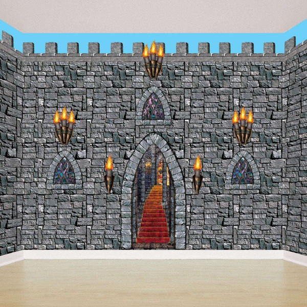 9 x Medieval Dungeon Stairway & Window Cutout Decorations - 1.5m - 45cm