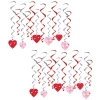 24 x Valentine's Day Hearts Hanging Whirls - 44cm - 65cm