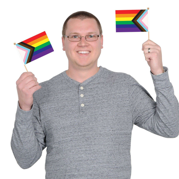 Rainbow Pride Mini Waving Flag - 18cm x 10cm