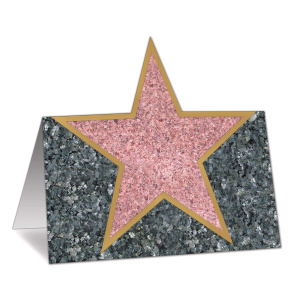 12 x Hollywood Star Place Name Cards - 11cm