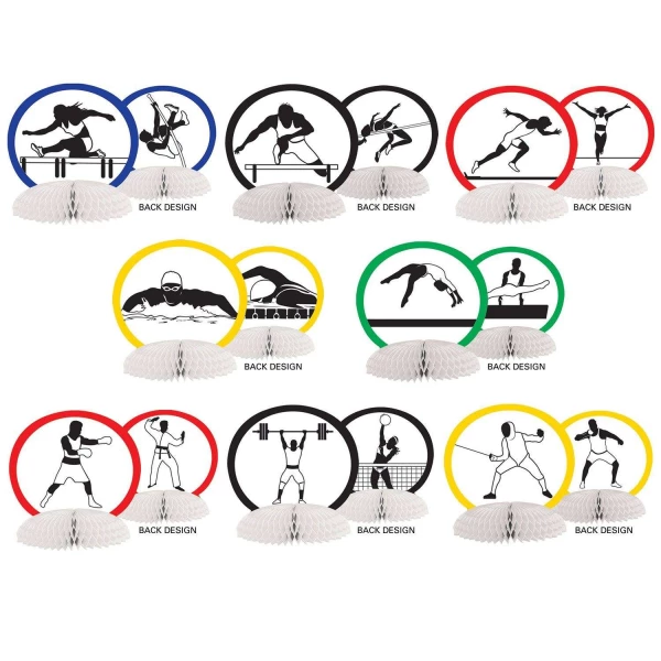 8 x Summer Sports Mini Table Decorations - 11cm