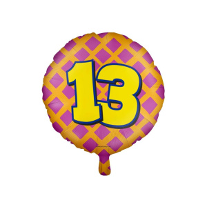 13th Birthday Colourful Patterns Foil Balloon - 46cm