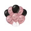 8 x Rose Gold & Black "Congrats" Deluxe Party Balloons - 30cm