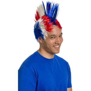Red White & Blue Mohawk Novelty Wig