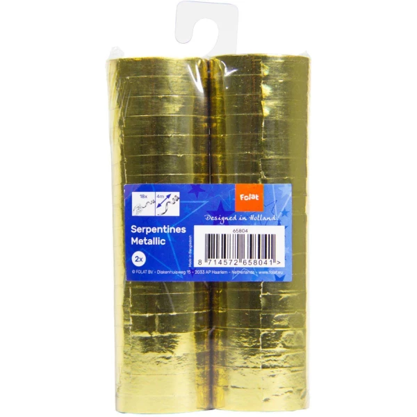 32 x Gold Metallic Paper streamers
