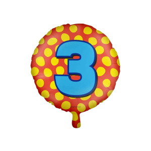 3rd Birthday Colourful Patterns Foil Balloon - 46cm