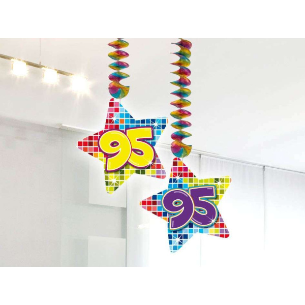 2 x 95th Birthday Disco Lights Hanging Decorations