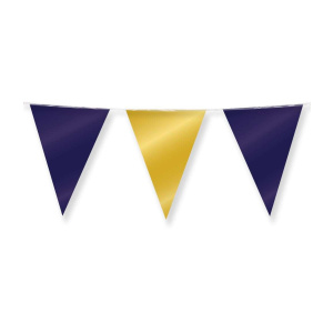 Blue & Gold Metallic Foil Party Bunting - 10m