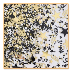 14g x Black & Gold Awards Night Stars & Swirls Table Confetti