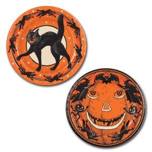 8 x Vintage Halloween Party Plates - 23cm