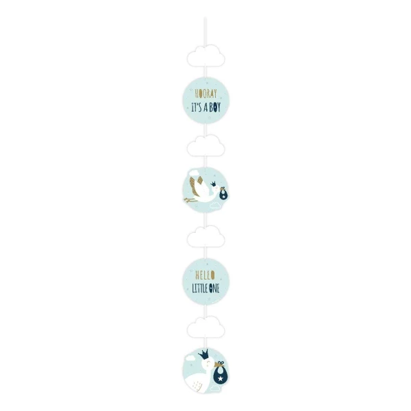 Cartoon Stork "Hooray It's a Boy" Hanging Decoration - 1.2m