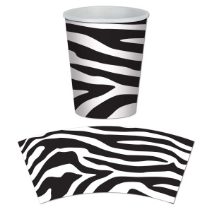 8 x Zebra Print Party Cups - 266ml