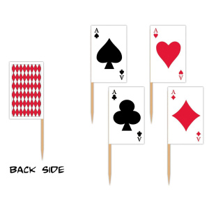 50 x Playing Cards Party Picks - 6cm