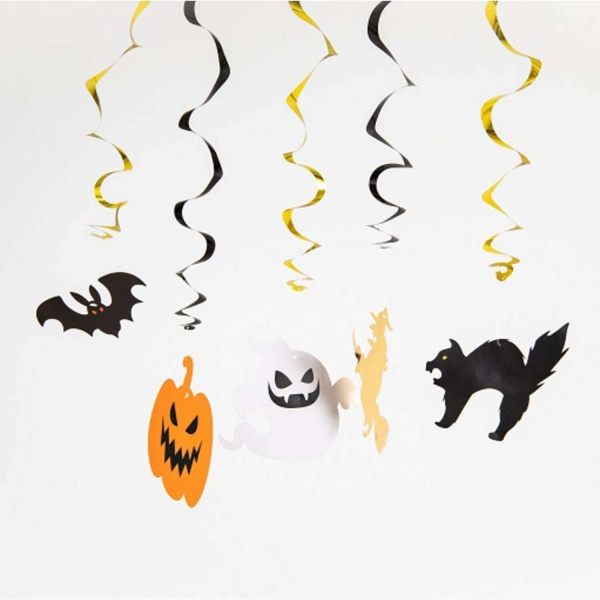 5 x Spooky Halloween Characters Hanging Whirls - 75cm