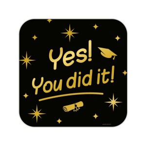 Graduation "Yes! You Did It!" Black & Gold Cutout Sign - 50cm