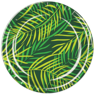 8 x Tropical Palm Leaf Party Plates - 23cm