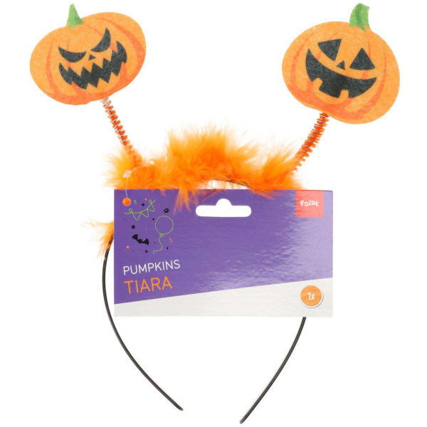 Creepy Pumpkins Halloween Headband Boppers with Fur