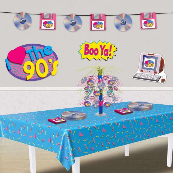 90's CD & Floppy Disk Banner - 1.5m x 18cm
