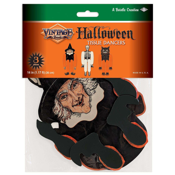 3 x Vintage Halloween Character Tissue Dancers - 35cm