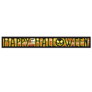 Metallic "Happy Halloween" Foil Banner - 1.5m x 19cm