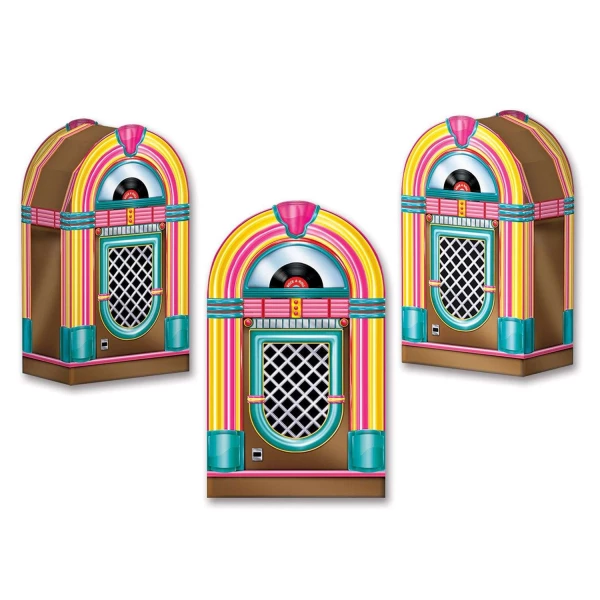 3 x 1950's Jukebox Party Favour Boxes - 18cm x 9cm