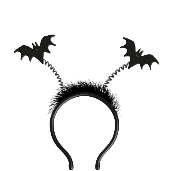 Creepy Bats Halloween Headband Boppers with Fur