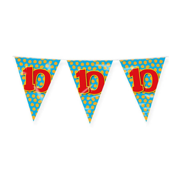 10th Birthday Colourful Party Bunting - 10m