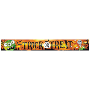 Trick or Treat Metallic Foil Banner - 1.5m x 30cm