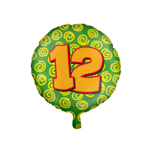 12th Birthday Colourful Patterns Foil Balloon - 46cm