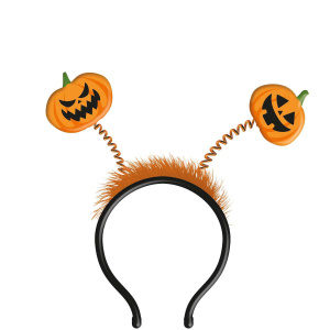 Creepy Pumpkins Halloween Headband Boppers with Fur