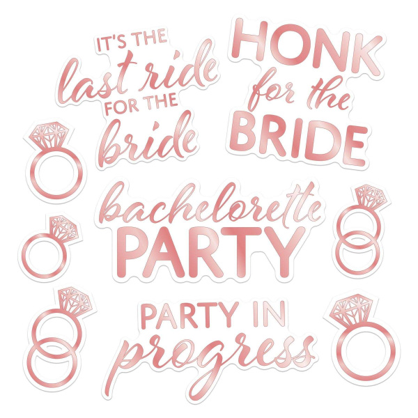 9 x Hen Party Bachelorette Peel & Place Decorations - 8cm - 31cm