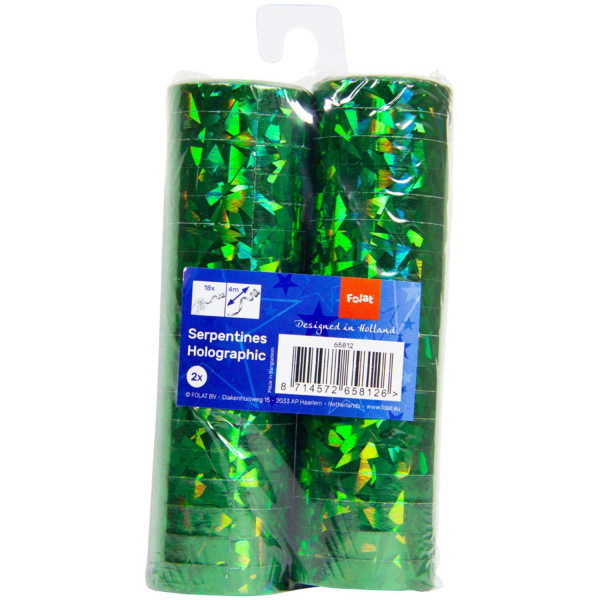 32 x Green Holographic Paper streamers