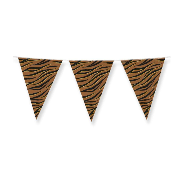 Tiger Print Triangle Foil Party Bunting - 10m