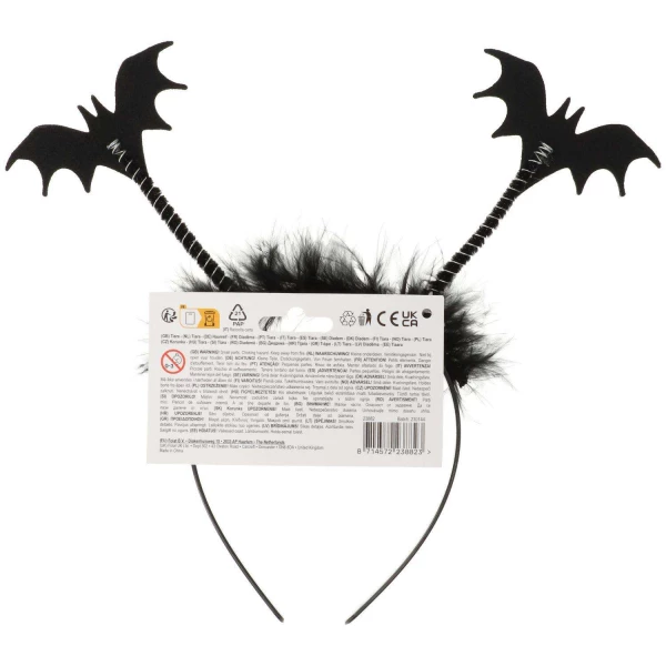 Creepy Bats Halloween Headband Boppers with Fur