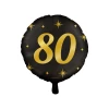 80th Birthday Black & Gold Foil Balloon - 46cm