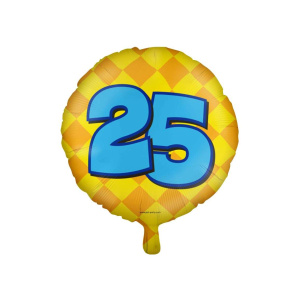 25th Birthday Colourful Patterns Foil Balloon - 46cm