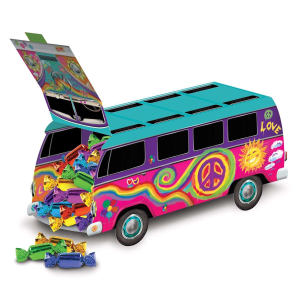 3D 60's Hippie Campervan Table Decoration & Favour Box - 23cm