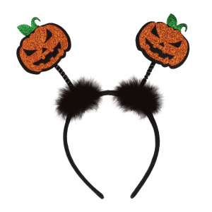 Glittered Halloween Pumpkins Headband Boppers