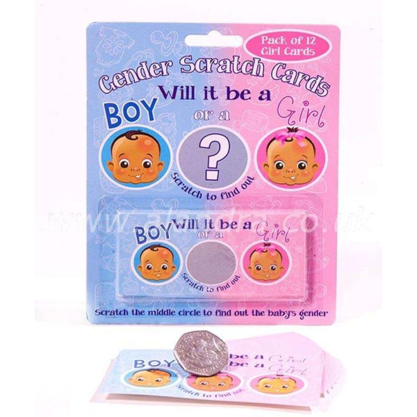 12 x Gender Reveal Scratch card games - Girl