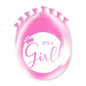 8 x Pink "It's A Girl!" Baby Shower Deluxe Party Balloons - 30cm
