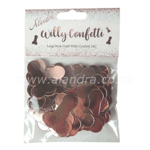 Hen Party Rose Gold Foil Willy Table Confetti