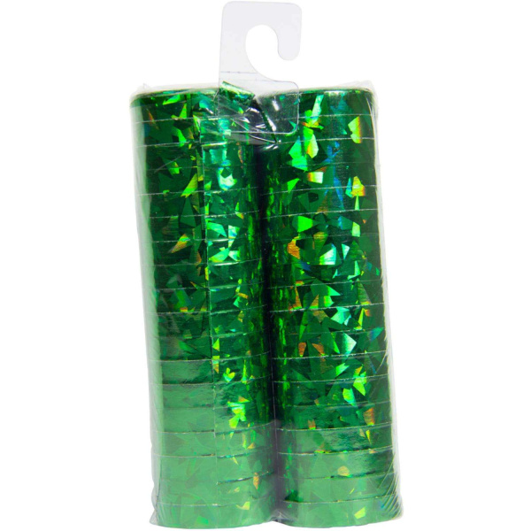 32 x Green Holographic Paper streamers