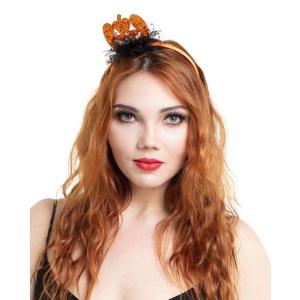 Glitter Pumpkin Halloween Headband