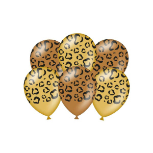 6 x Leopard Print Latex Party Balloons - 30cm